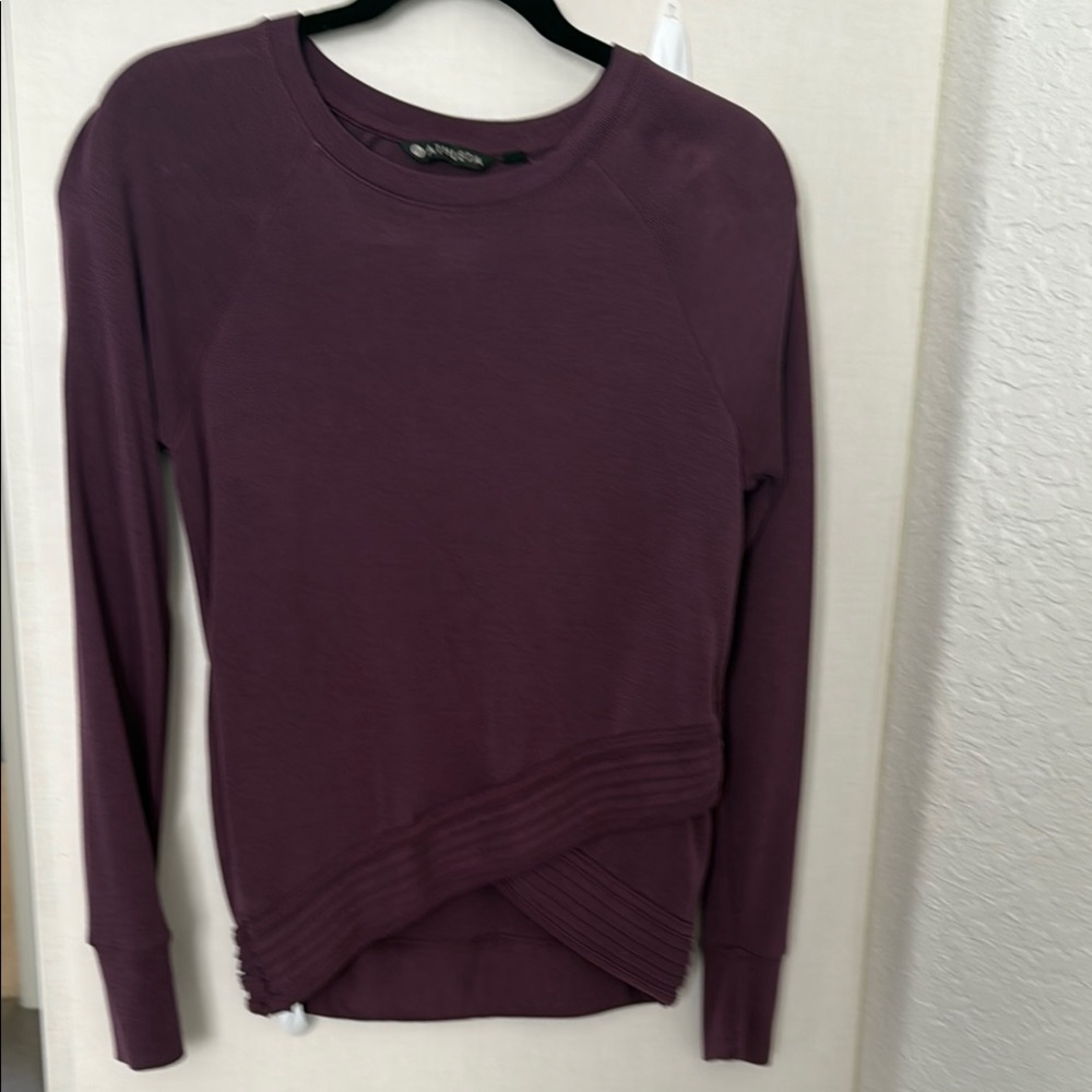Athleta Purple Asymmetrical Sweatshirt Hoodie